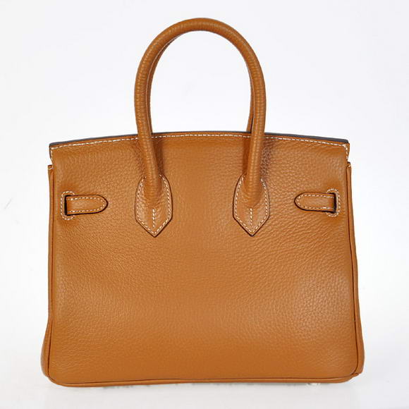 Super A Replica Hermes Birkin 25CM Tote Bags Togo Leather Camel Silver 60799